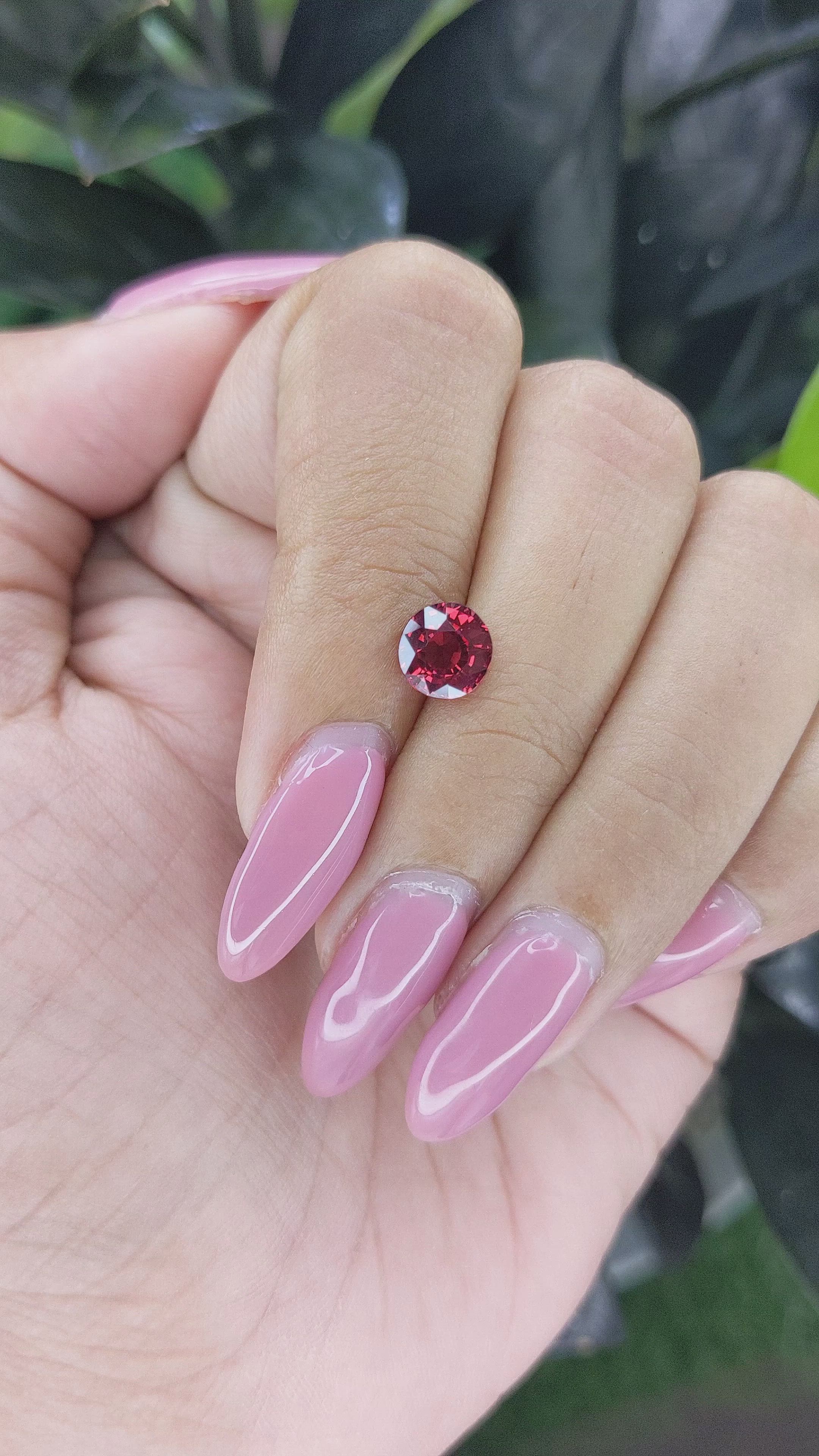 1.47 Ct. Garnet from Ceylon (Sri Lanka) Size Video