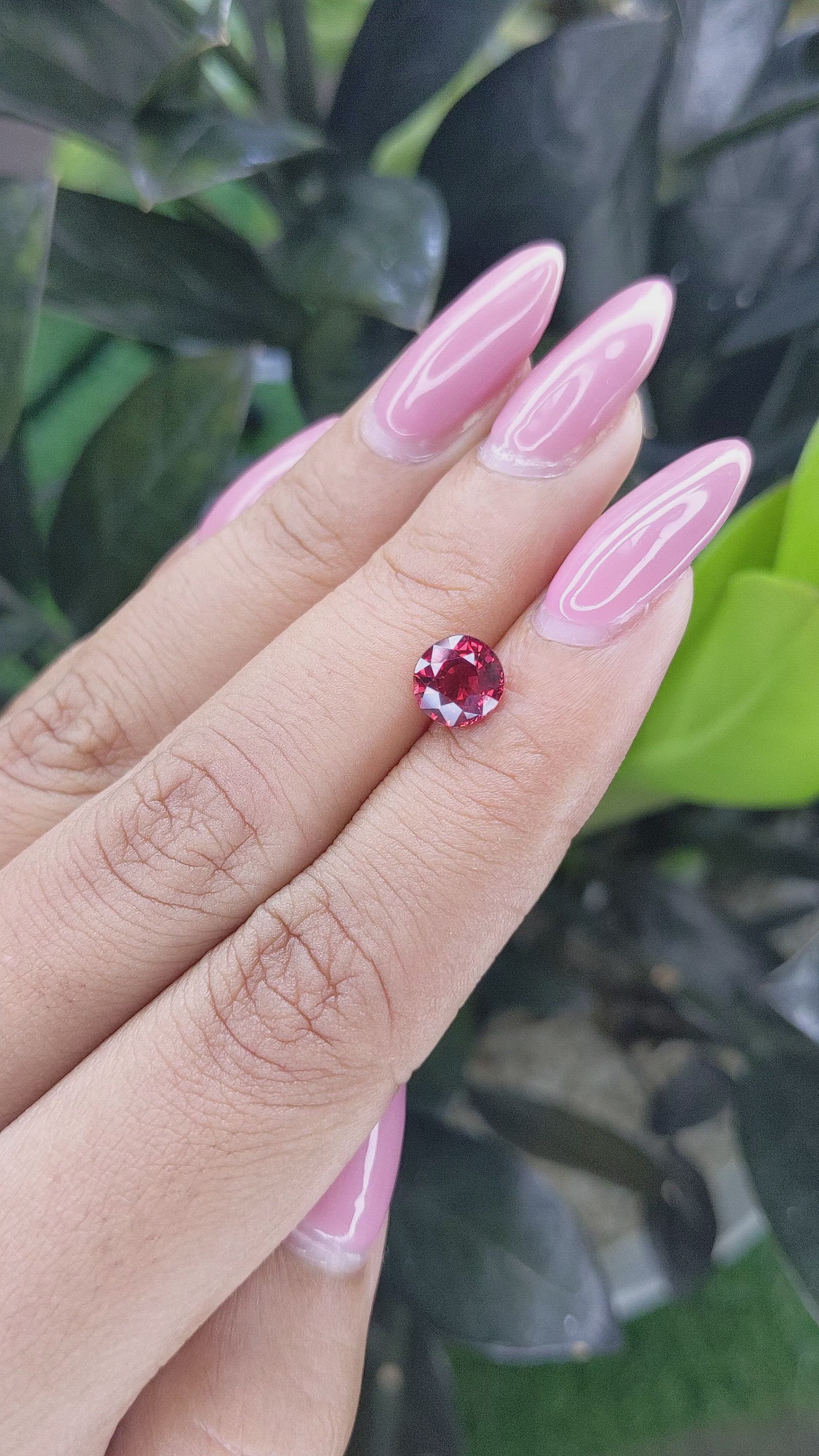 1.47 Ct. Garnet from Ceylon (Sri Lanka) Size Video