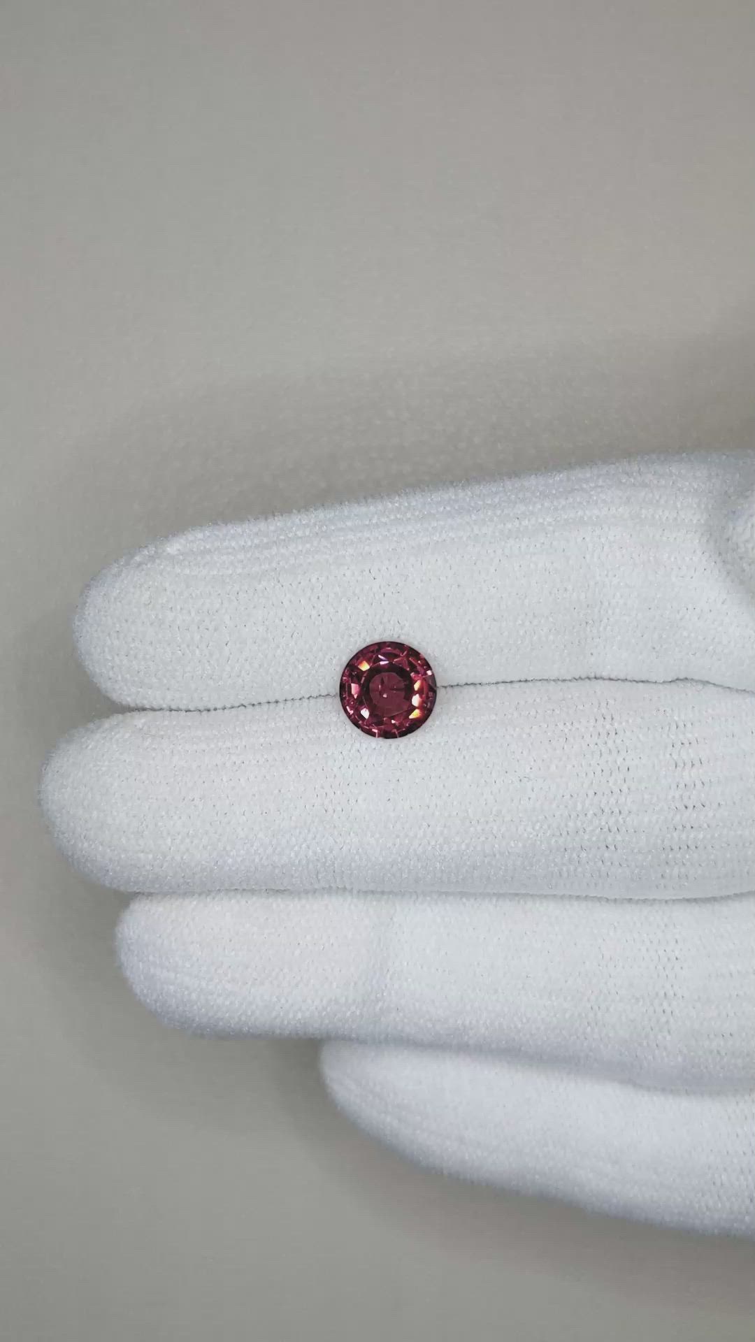 1.48 Ct. Garnet from Ceylon (Sri Lanka) Size Video