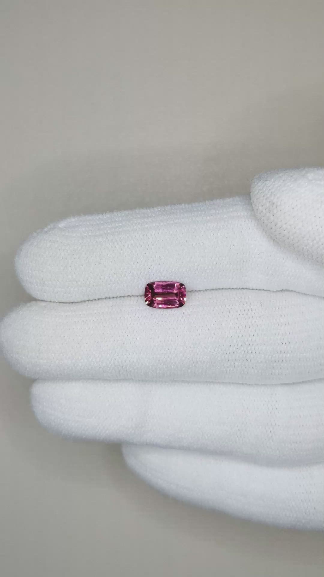 0.77 Ct. Rhodolite Garnet from Ceylon (Sri Lanka) Size Video