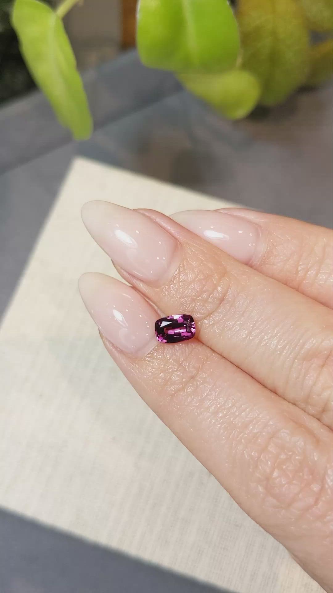 0.77 Ct. Rhodolite Garnet from Ceylon (Sri Lanka) Size Video