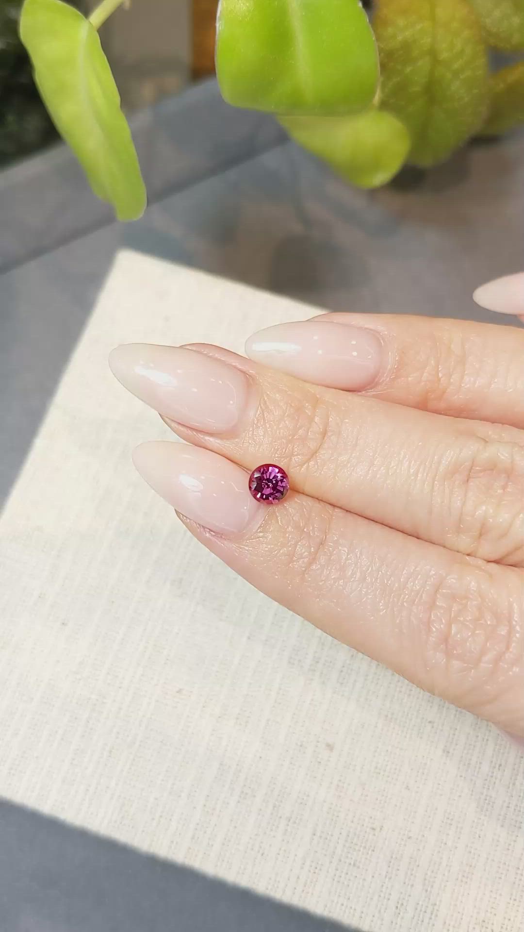 0.71 Ct. Rhodolite Garnet from Ceylon (Sri Lanka) Size Video