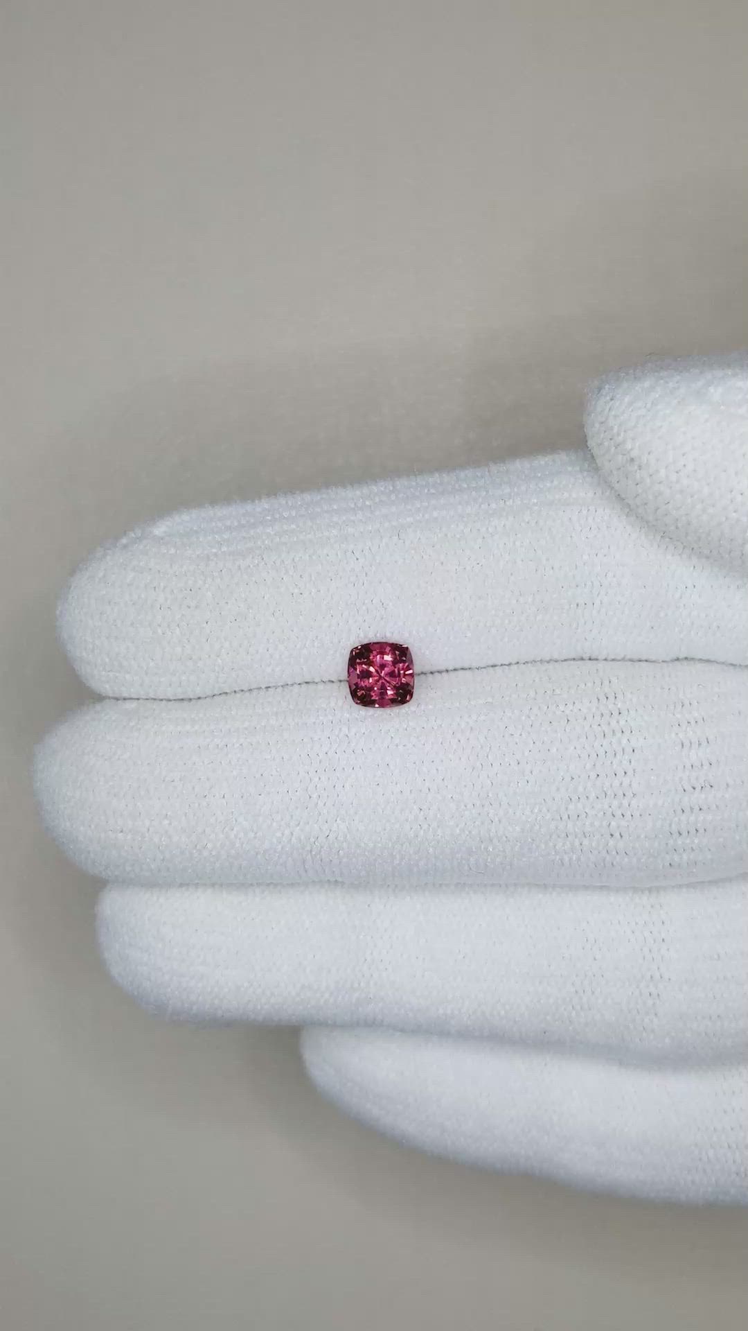 0.69 Ct. Rhodolite Garnet from Ceylon (Sri Lanka) Size Video
