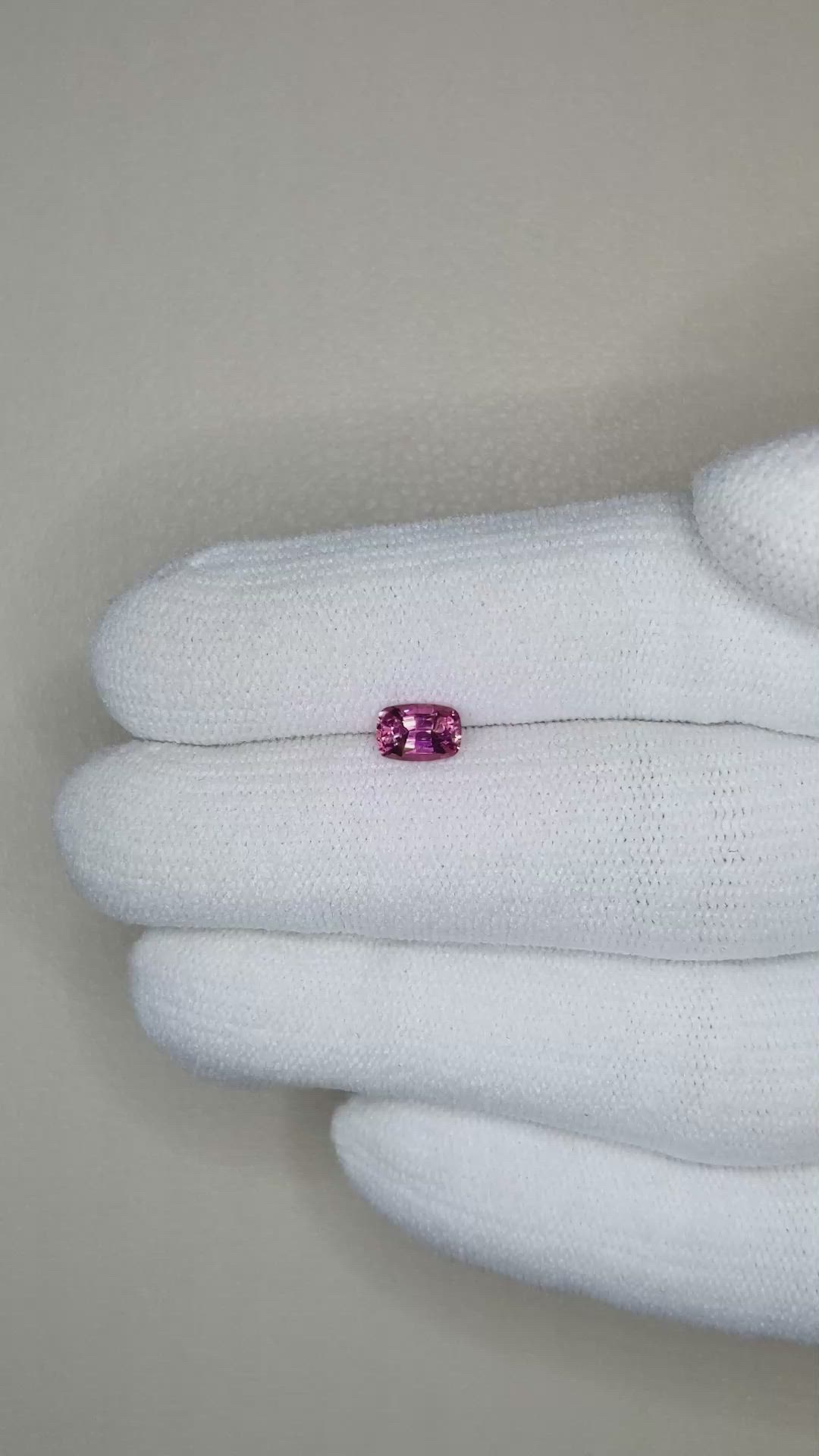 0.65 Ct. Rhodolite Garnet from Ceylon (Sri Lanka) Size Video
