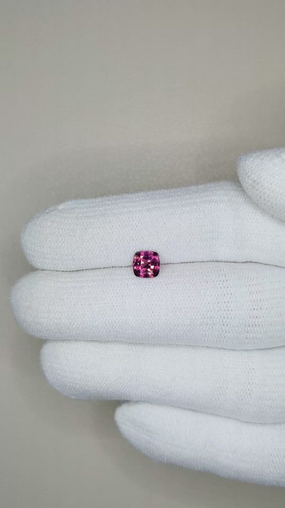 0.64 Ct. Rhodolite Garnet from Ceylon (Sri Lanka) Size Video