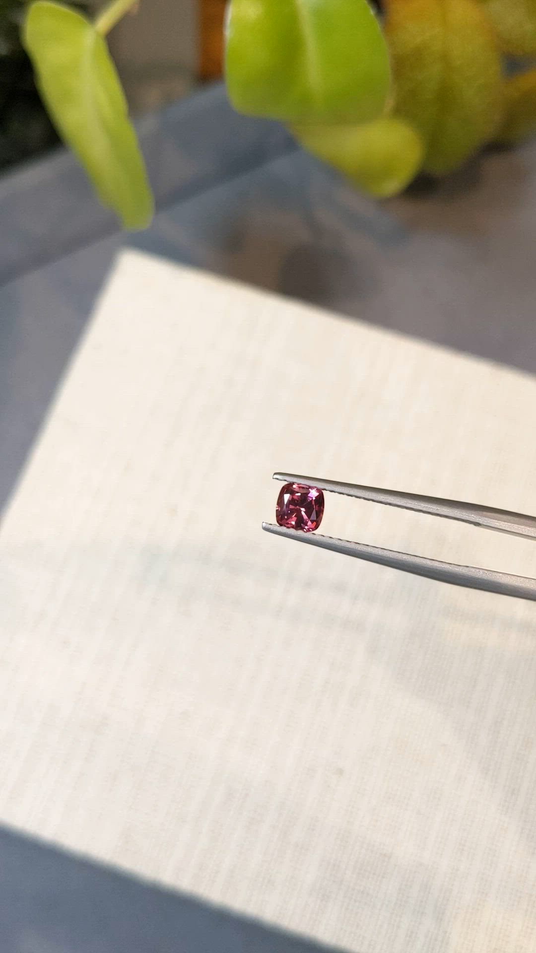 0.51 Ct. Red Garnet from Ceylon (Sri Lanka) Size Video