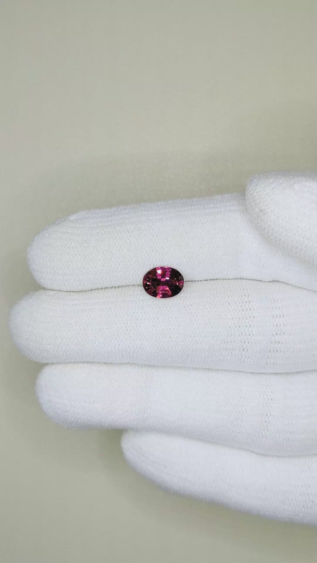 1.03 Ct. Rhodolite Garnet from Ceylon (Sri Lanka) Size Video