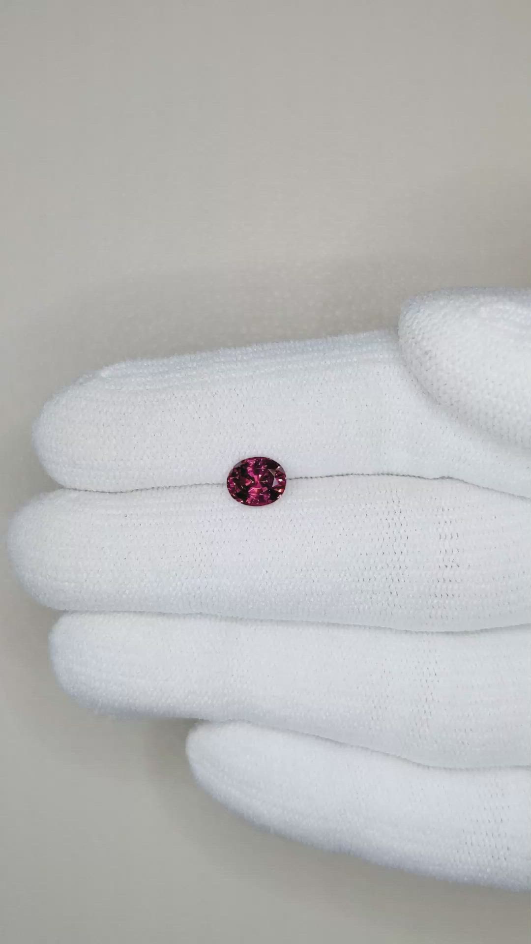 0.96 Ct. Rhodolite Garnet from Ceylon (Sri Lanka) Size Video
