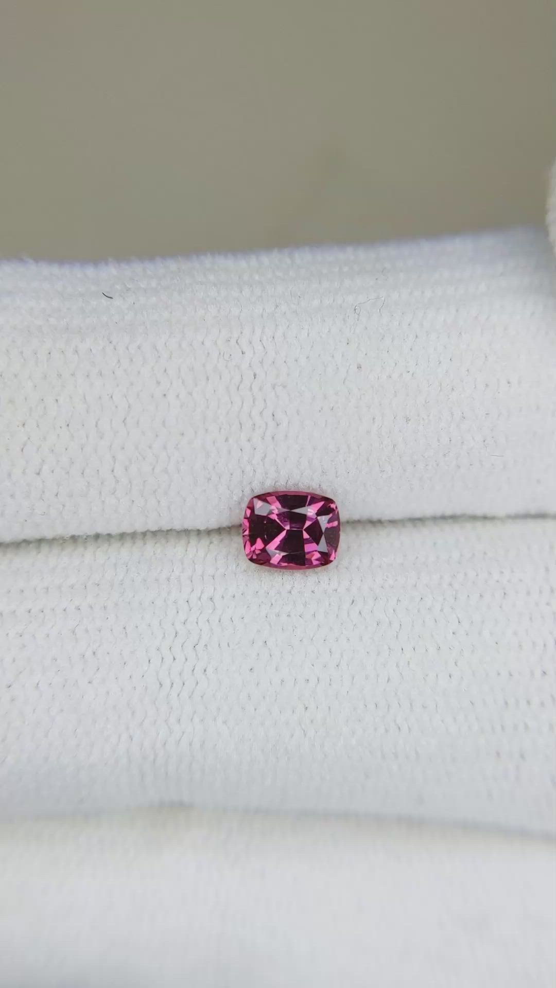 0.53 Ct. Rhodolite Garnet from Ceylon (Sri Lanka) Size Video