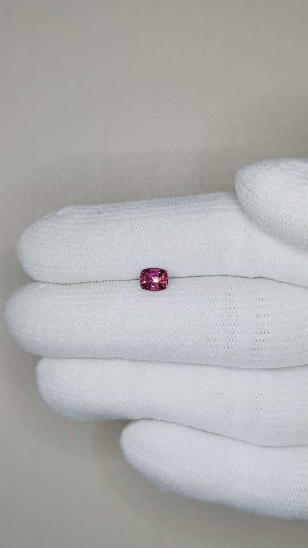 0.53 Ct. Rhodolite Garnet from Ceylon (Sri Lanka) Size Video