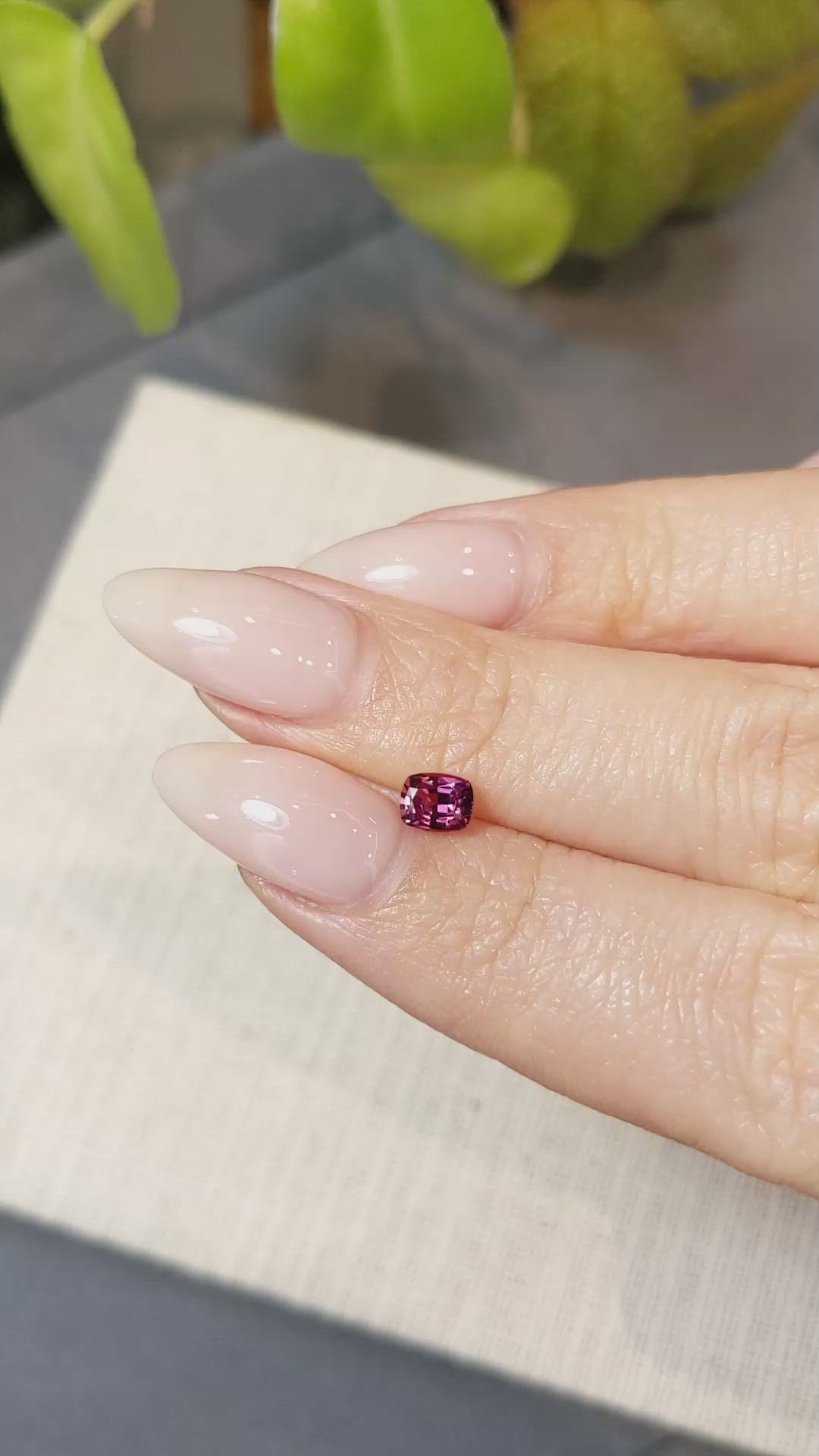 0.53 Ct. Rhodolite Garnet from Ceylon (Sri Lanka) Size Video