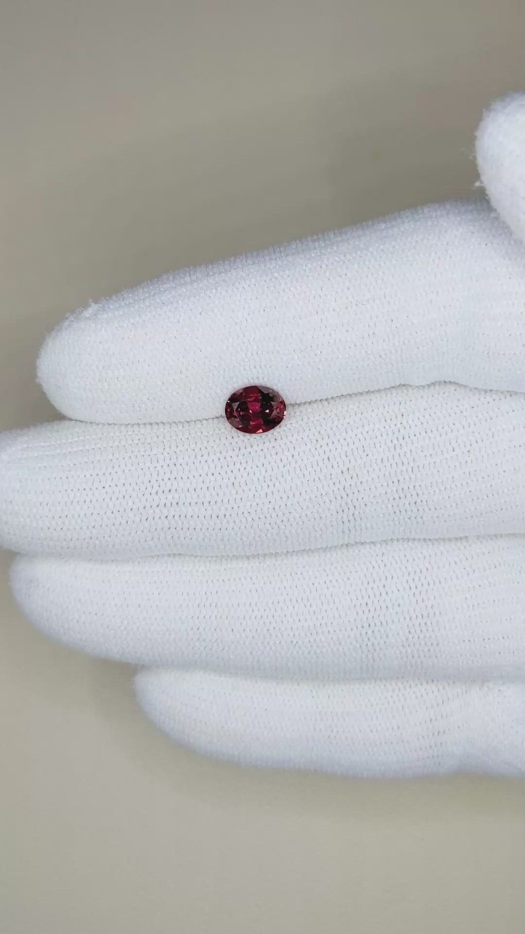 1.14 Ct. Garnet from Ceylon (Sri Lanka) Size Video