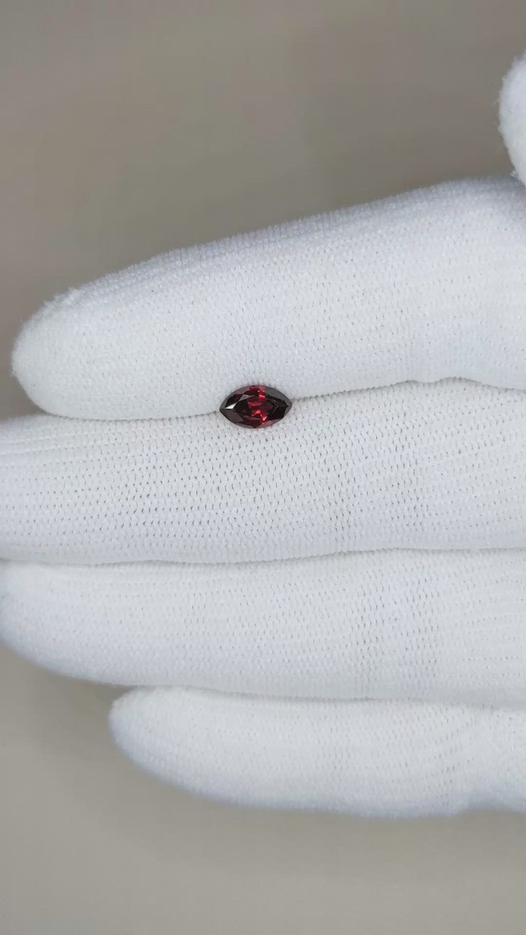 0.80 Ct. Garnet from Ceylon (Sri Lanka) Size Video