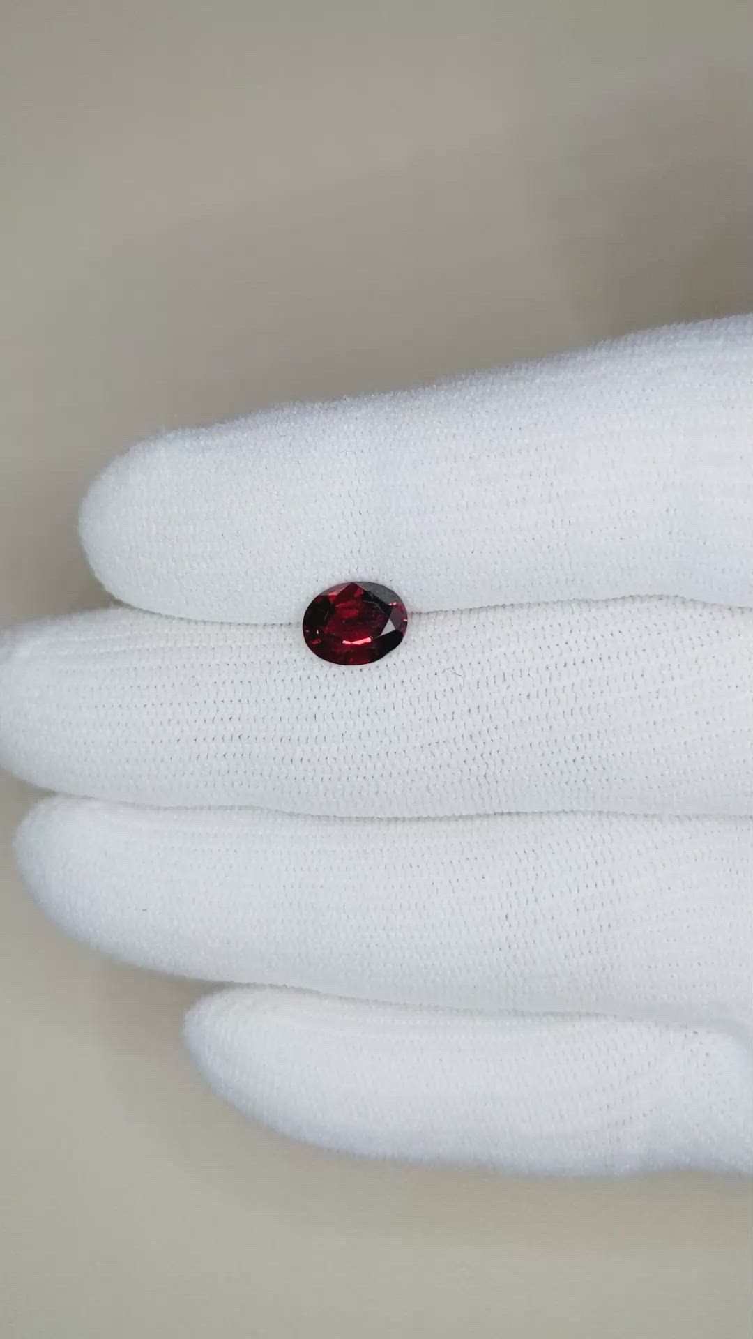 1.55 Ct. Garnet from Ceylon (Sri Lanka) Size Video