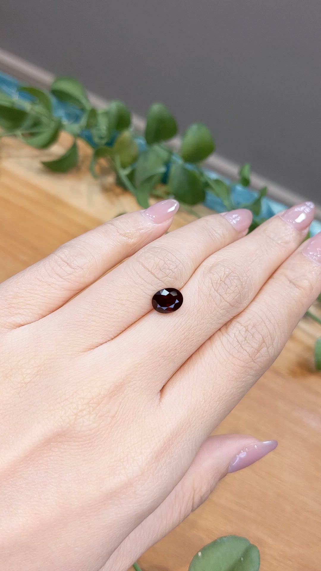 2.18 Ct. Red Garnet from Ceylon (Sri Lanka) Size Video