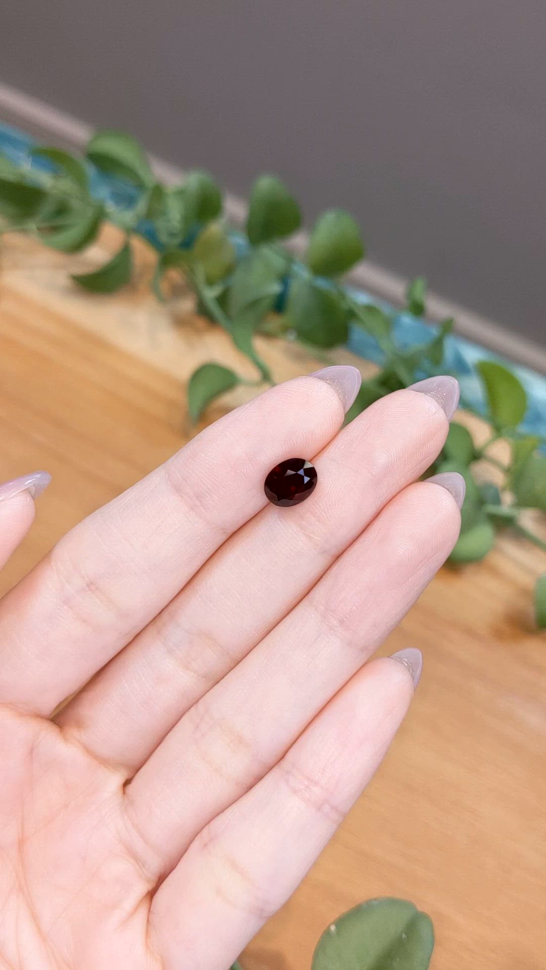 2.18 Ct. Red Garnet from Ceylon (Sri Lanka) Size Video