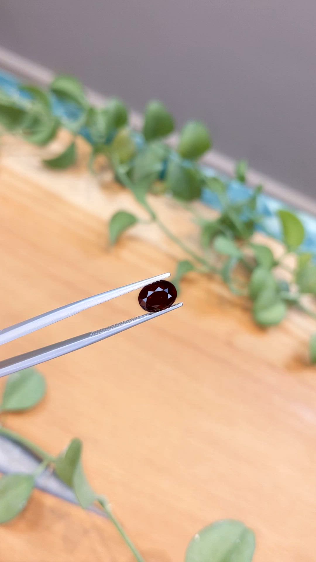 2.18 Ct. Red Garnet from Ceylon (Sri Lanka) Size Video