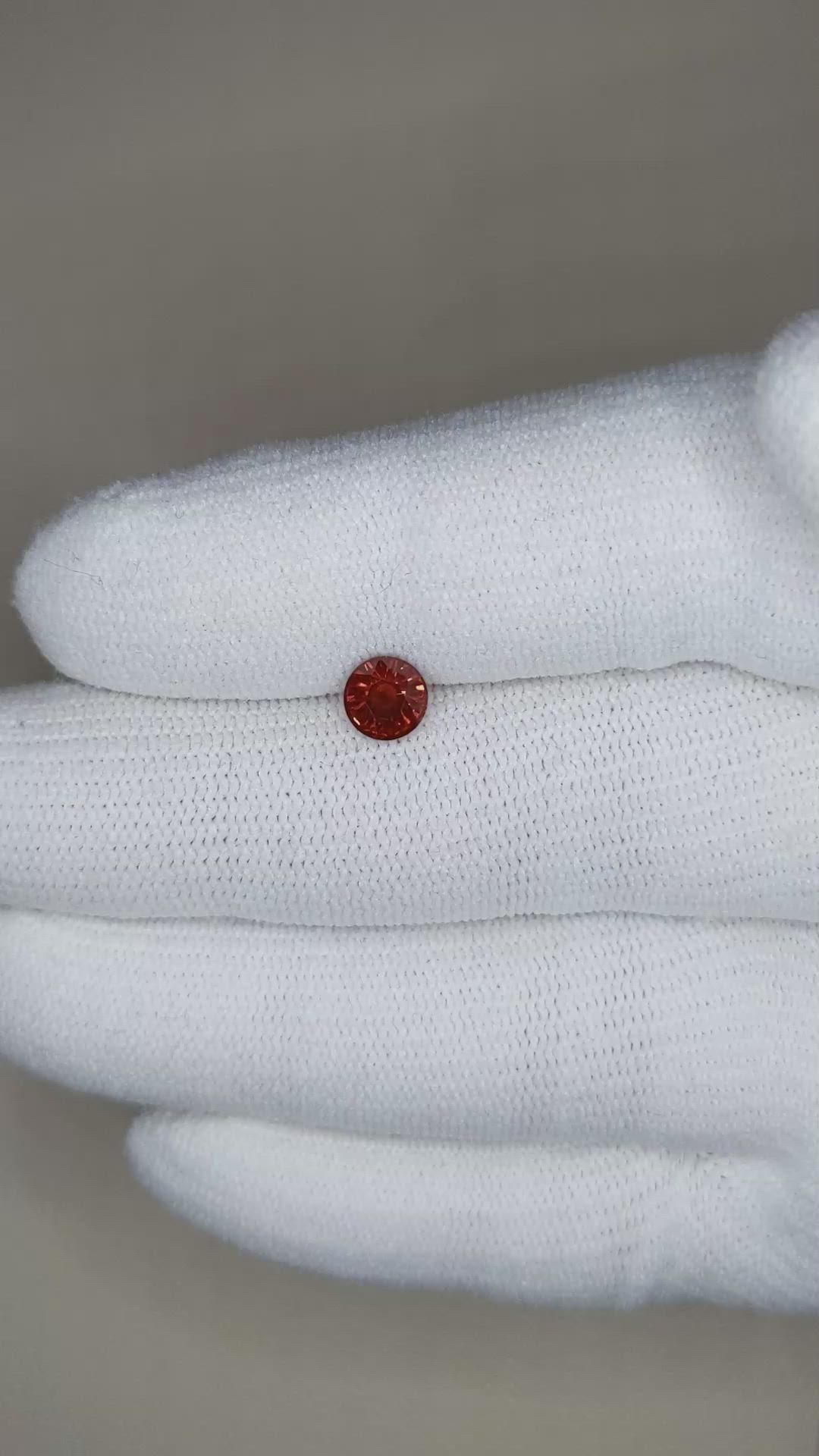 0.74 Ct. Garnet from Ceylon (Sri Lanka) Size Video
