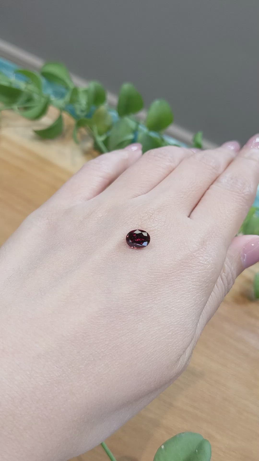 1.75 Ct. Garnet from Ceylon (Sri Lanka) Size Video