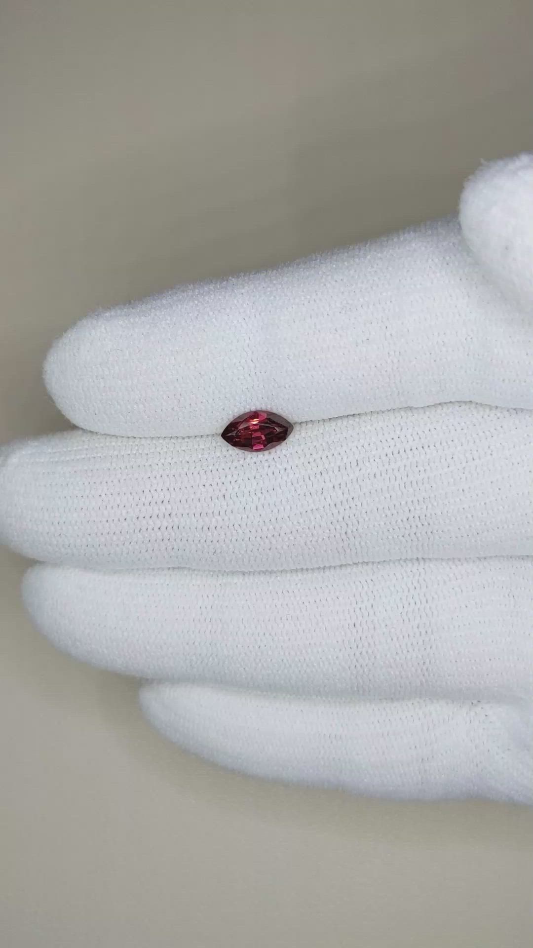 0.74 Ct. Garnet from Ceylon (Sri Lanka) Size Video