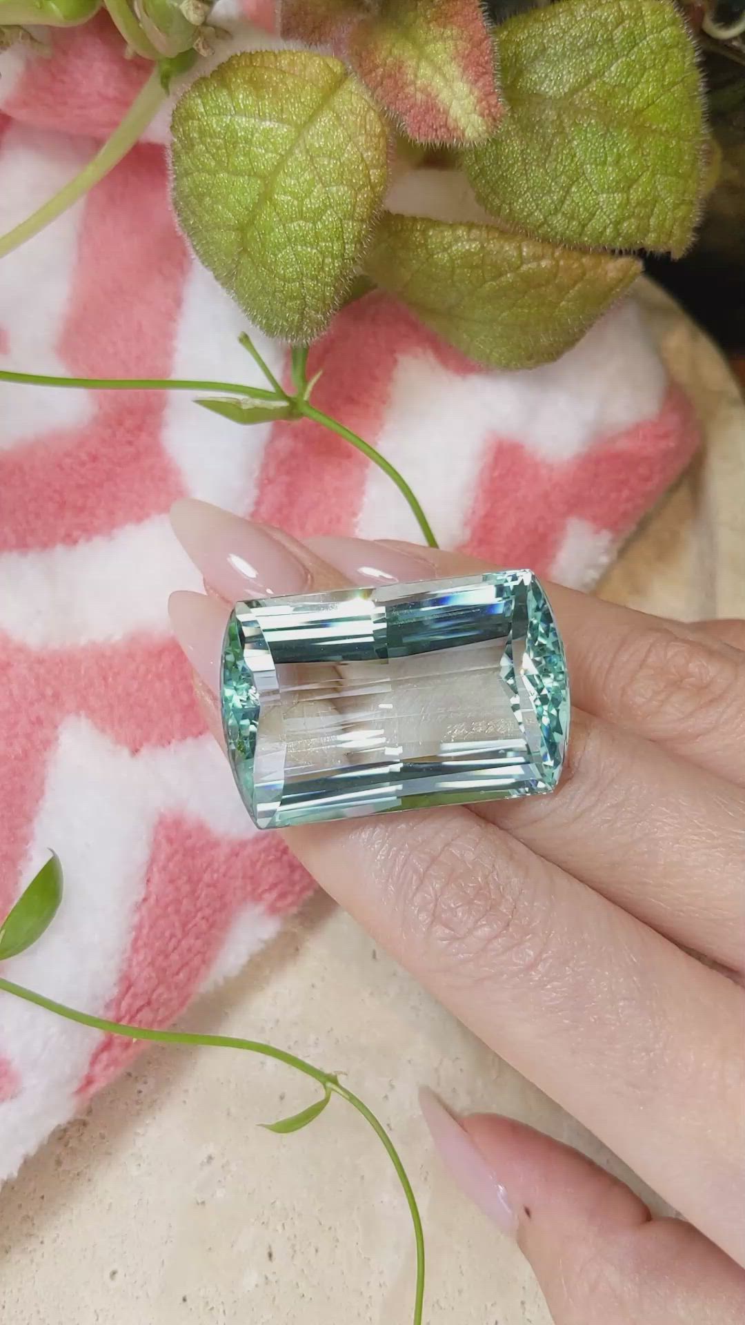 96.81 Ct. Aquamarine from Brazil Size Video