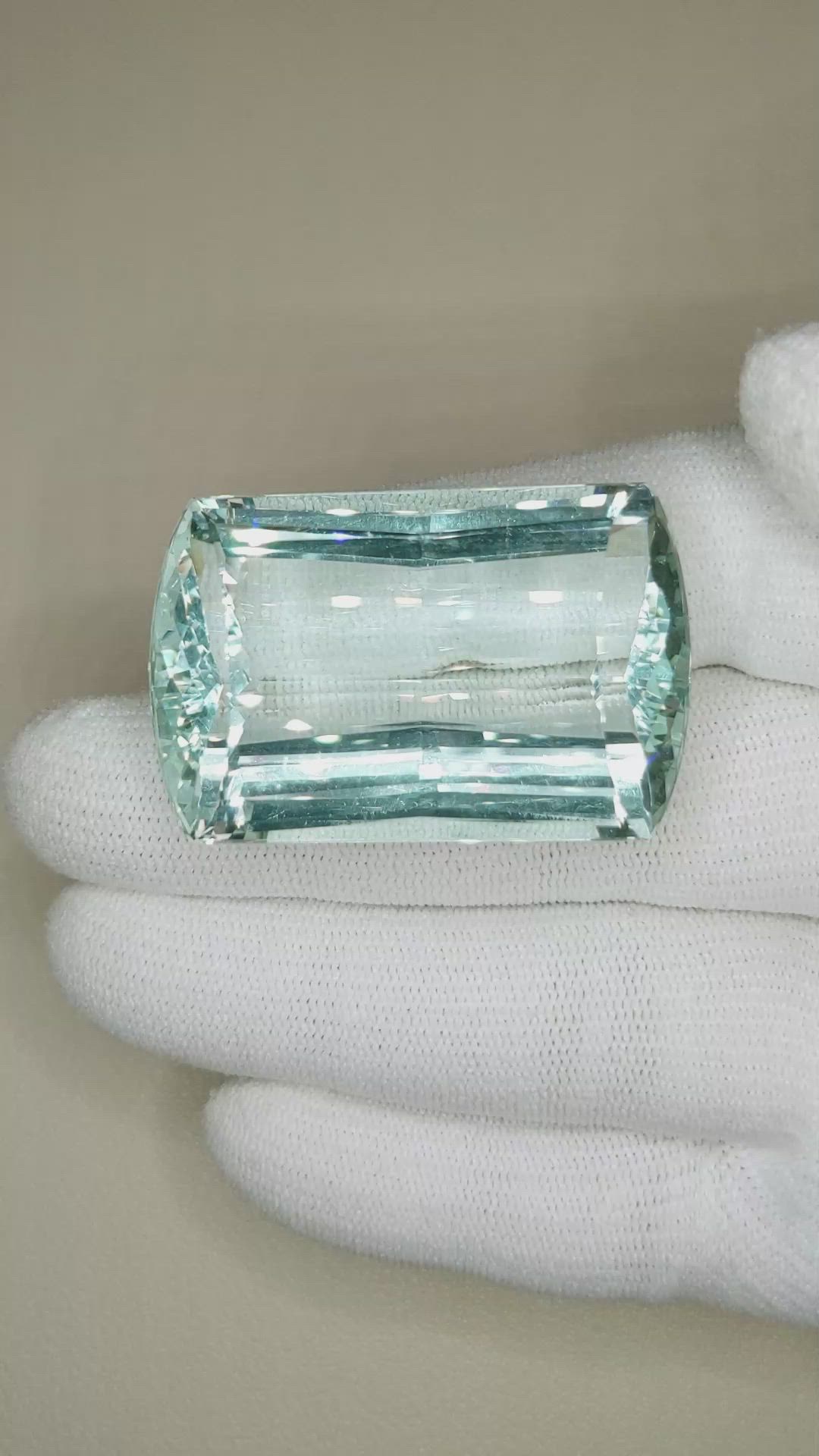 96.81 Ct. Aquamarine from Brazil Size Video