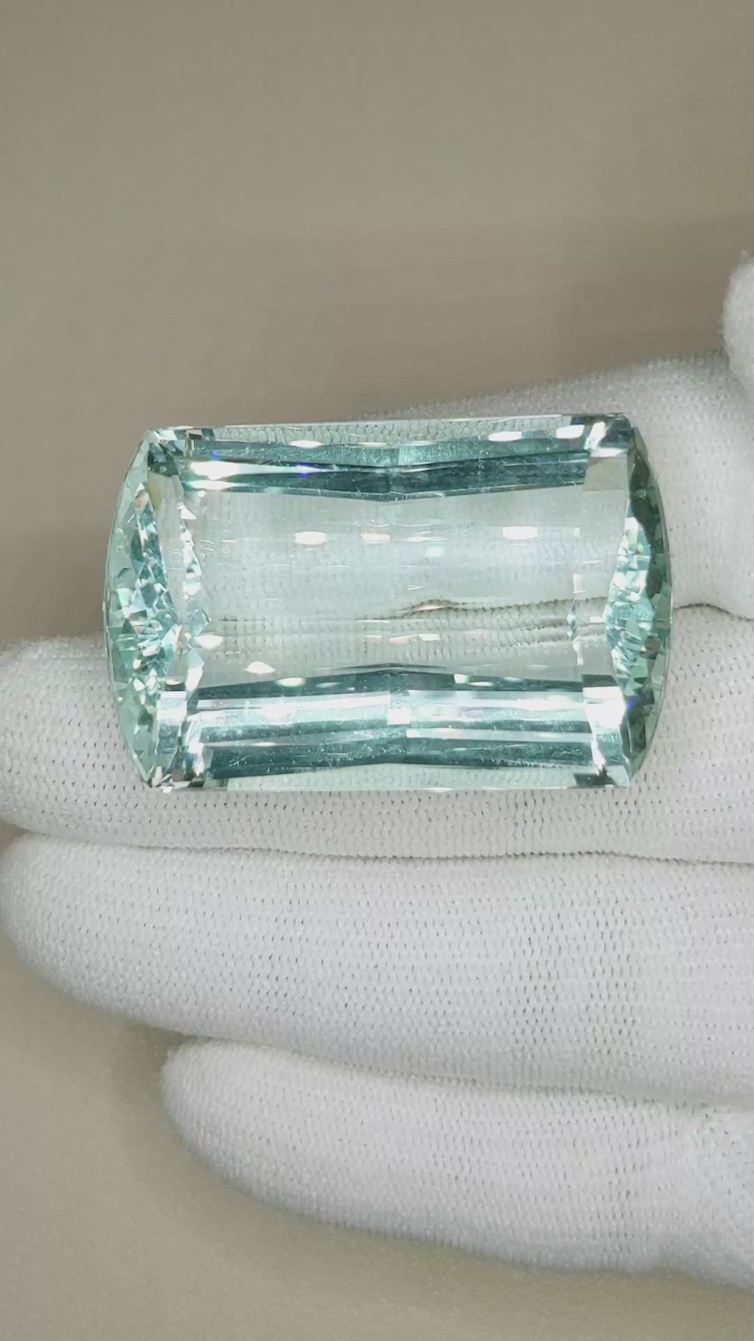 96.81 Ct. Aquamarine from Brazil Size Video