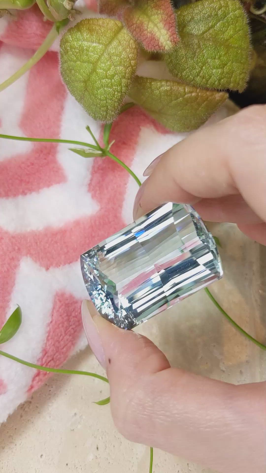 96.81 Ct. Aquamarine from Brazil Size Video