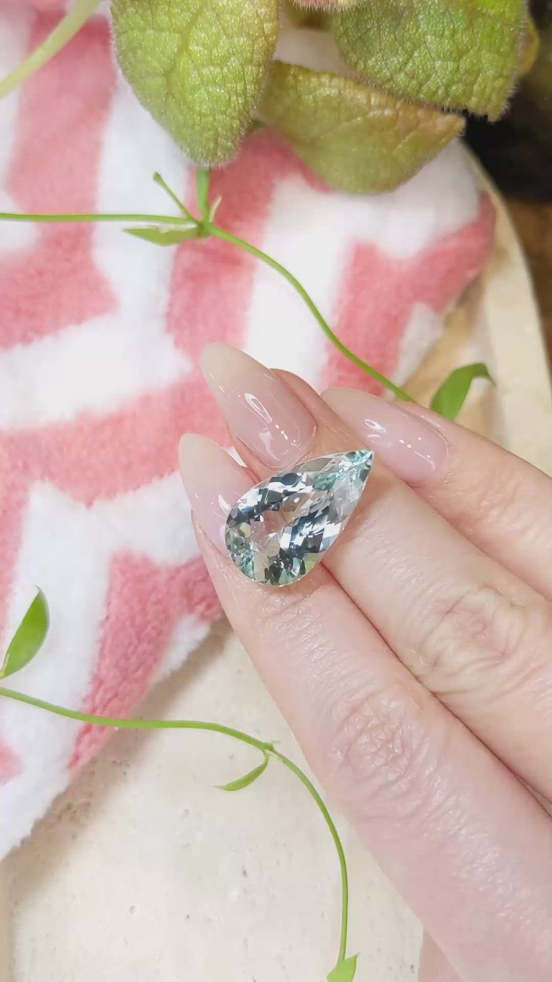 11.56 Ct. Aquamarine from Brazil Size Video