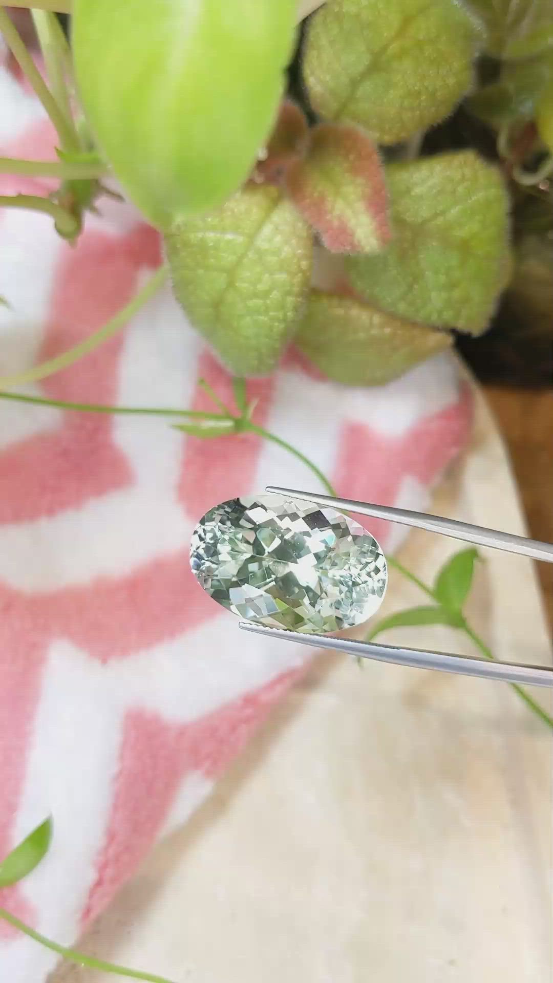 26.97 Ct. Aquamarine from Brazil Size Video