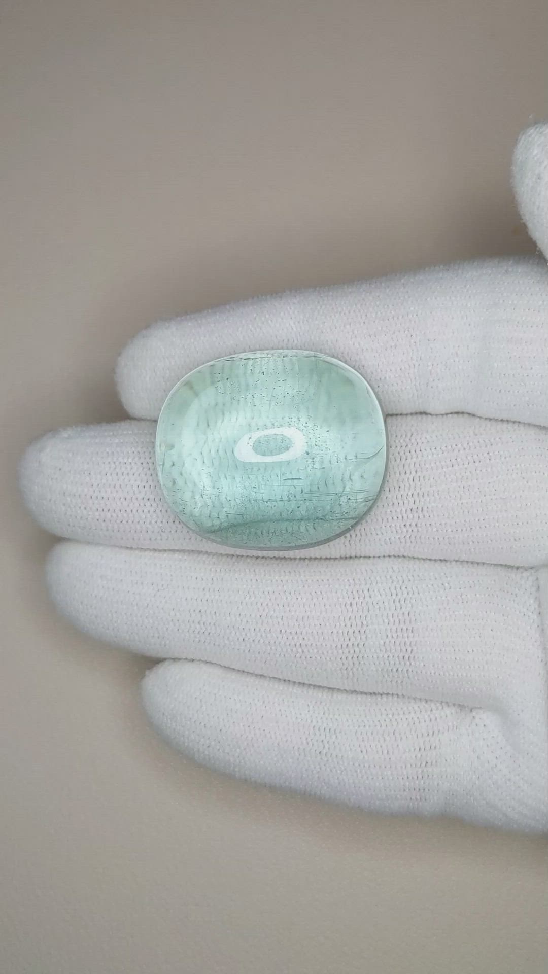 69.61 Ct. Cabochon Aquamarine from Brazil Size Video