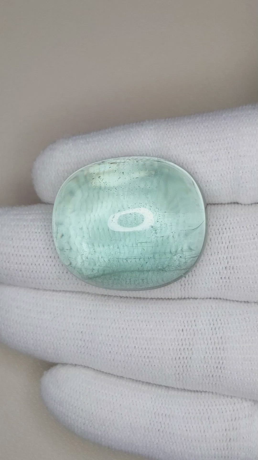 69.61 Ct. Cabochon Aquamarine from Brazil Size Video