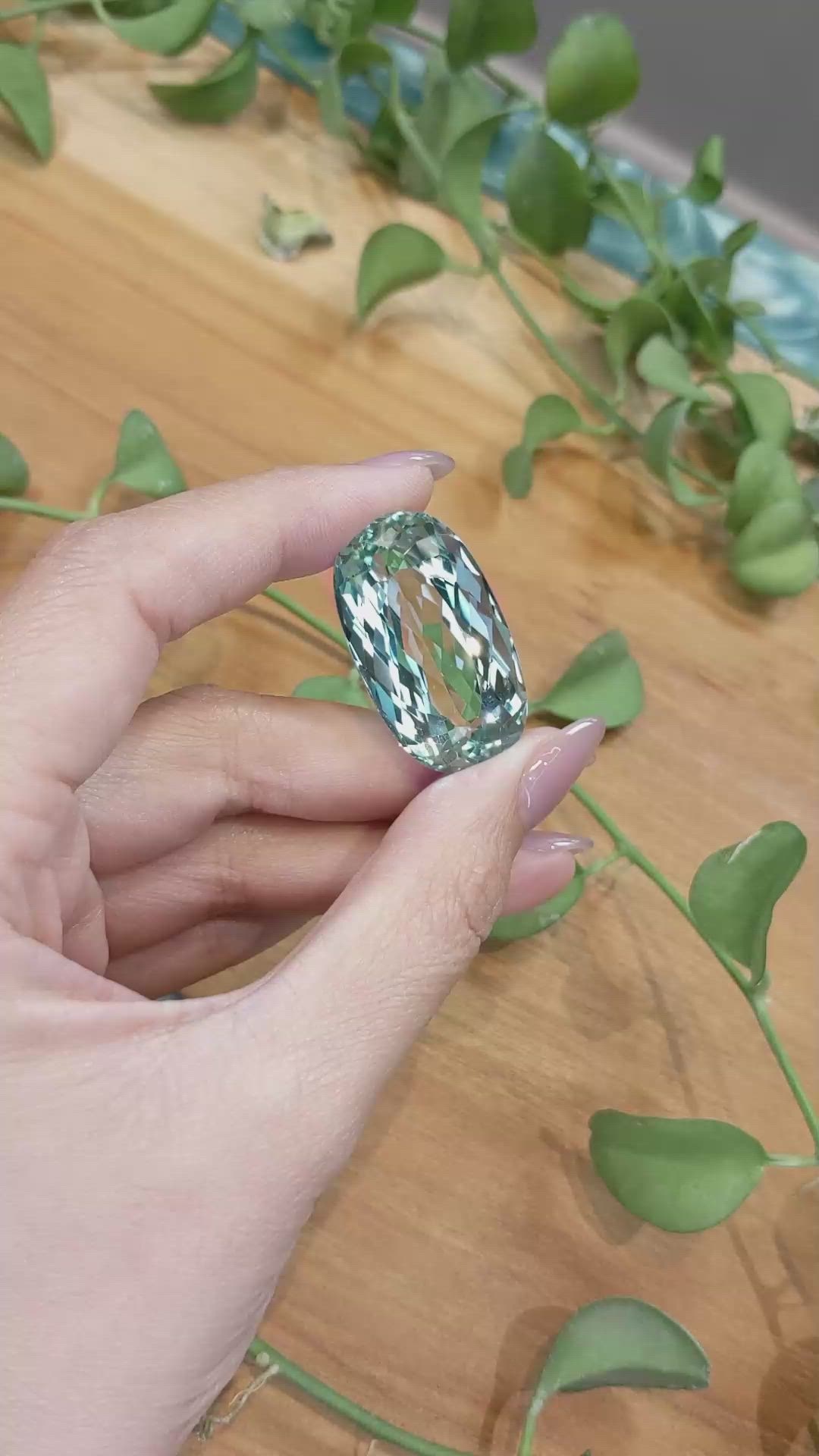 64.42 Ct. Aquamarine from Brazil Size Video