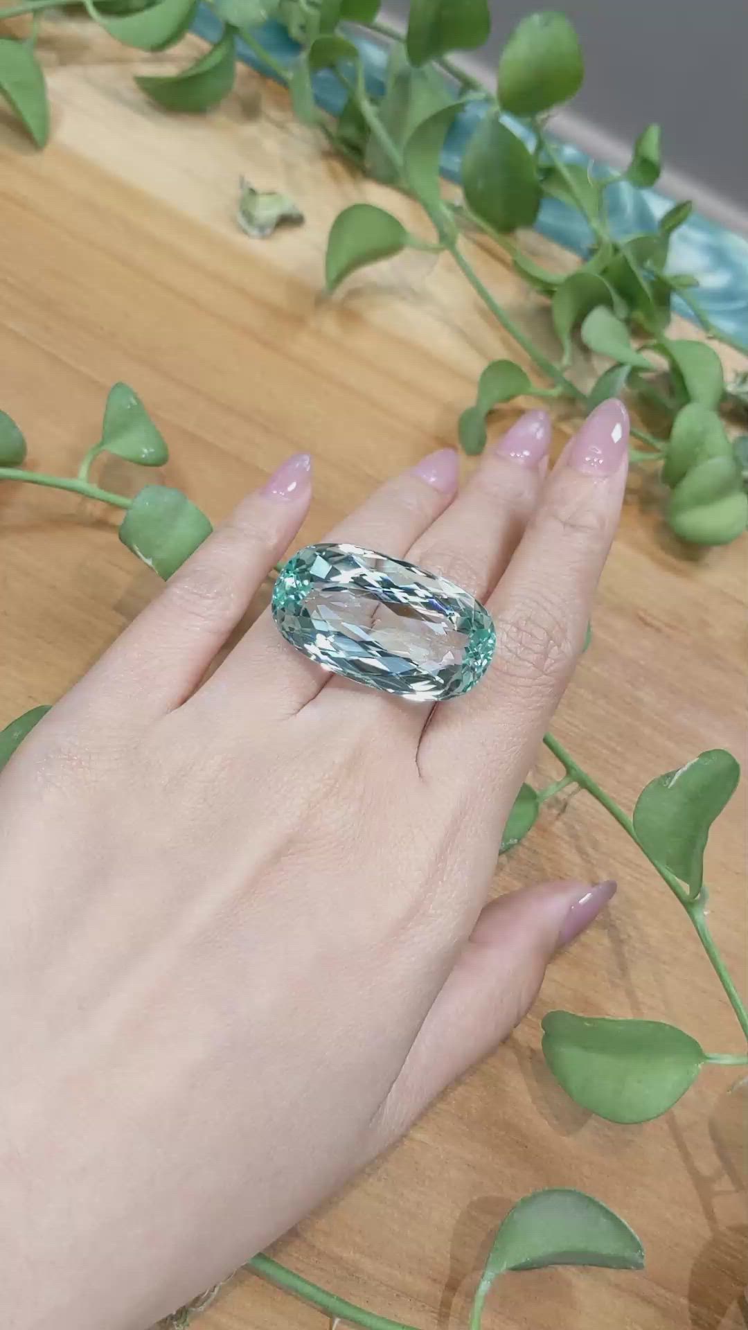 64.42 Ct. Aquamarine from Brazil Size Video