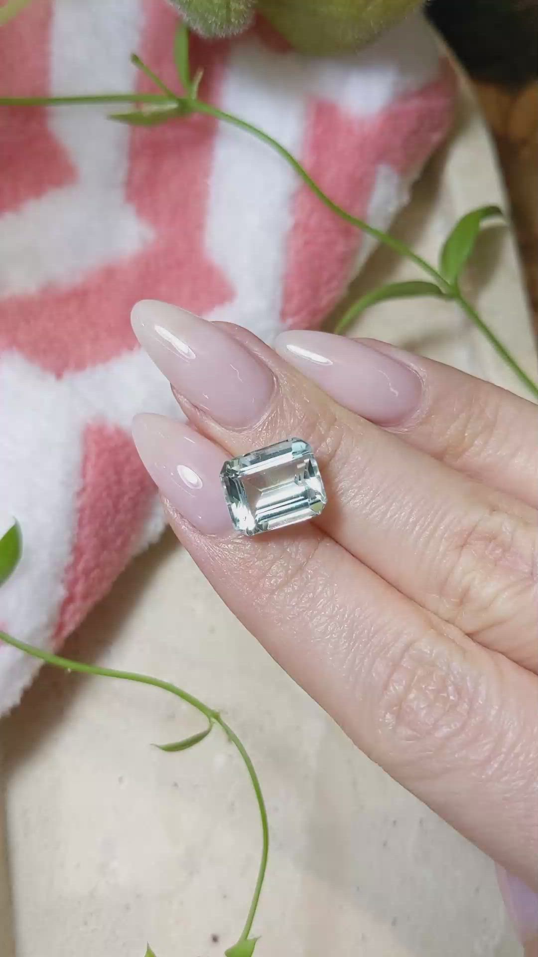 5.80 Ct. Aquamarine from Brazil Size Video