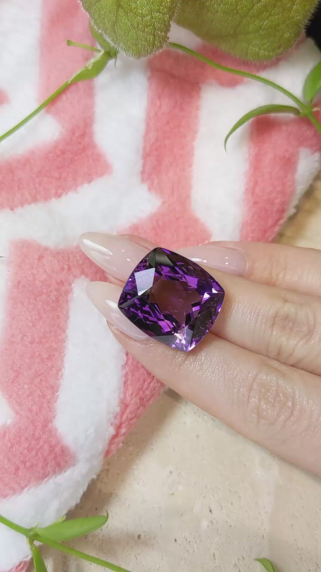 35.25 Ct. Amethyst from Brazil Size Video