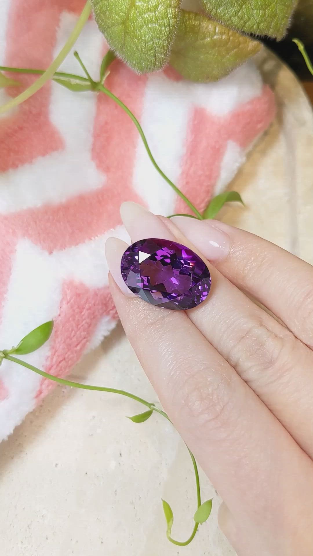 23.57 Ct. Amethyst from Brazil Size Video