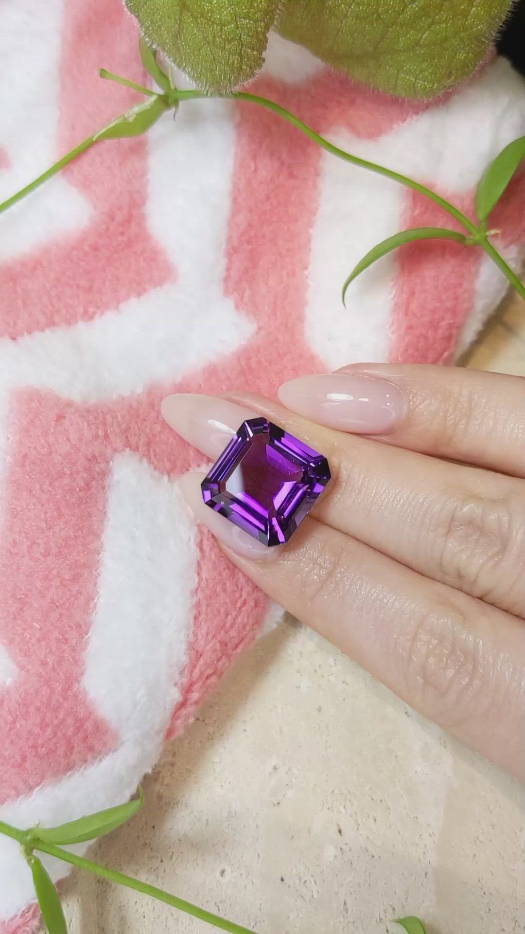 15.33 Ct. Amethyst from Brazil Size Video