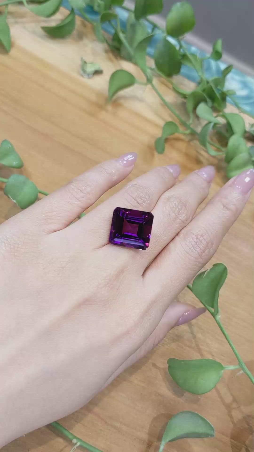 14.97 Ct. Amethyst from Brazil Size Video