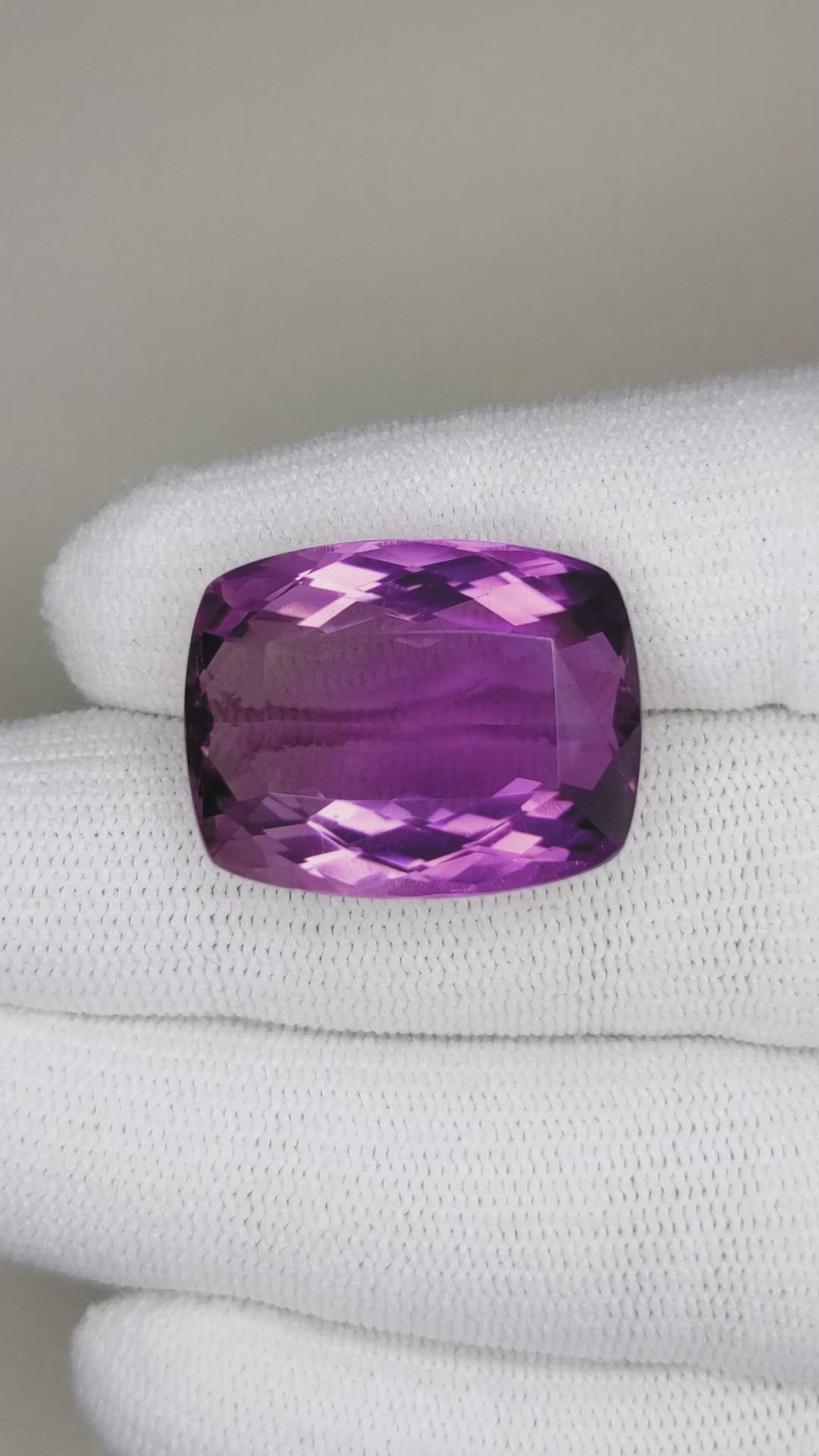 32.96 Ct. Amethyst from Brazil Size Video