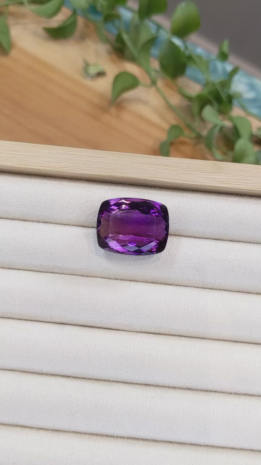32.96 Ct. Amethyst from Brazil Size Video
