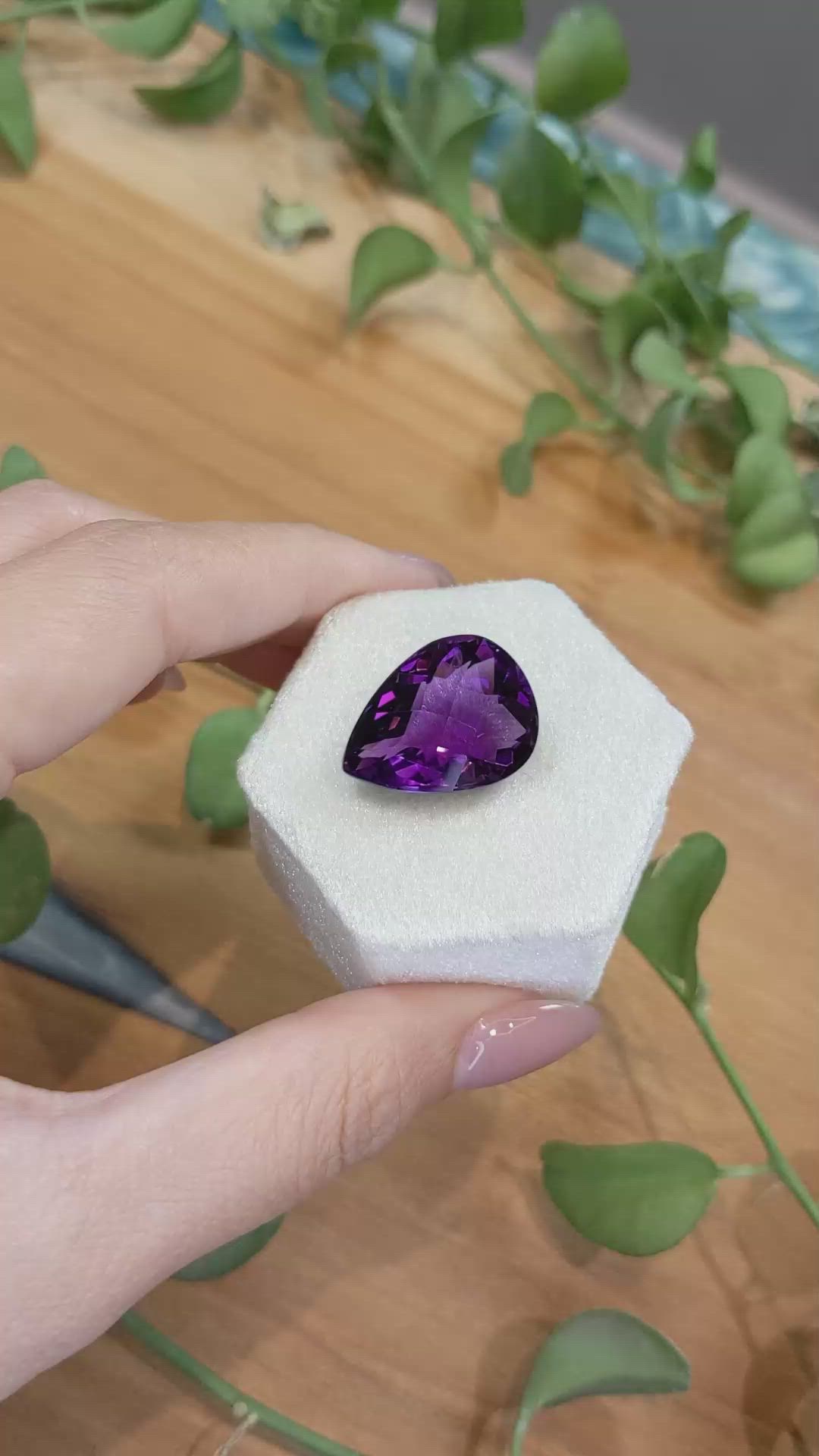 19.21 Ct. Amethyst from Brazil Size Video
