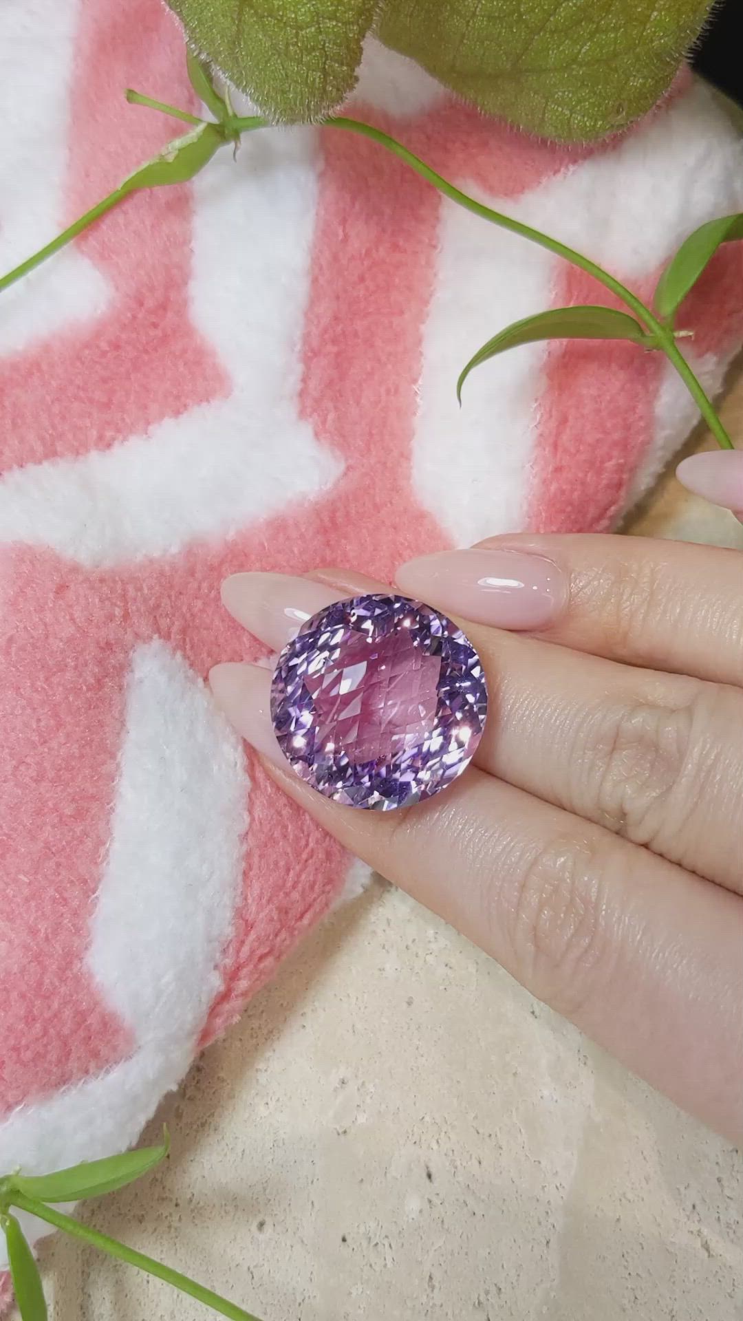 38.40 Ct. Amethyst from Brazil Size Video