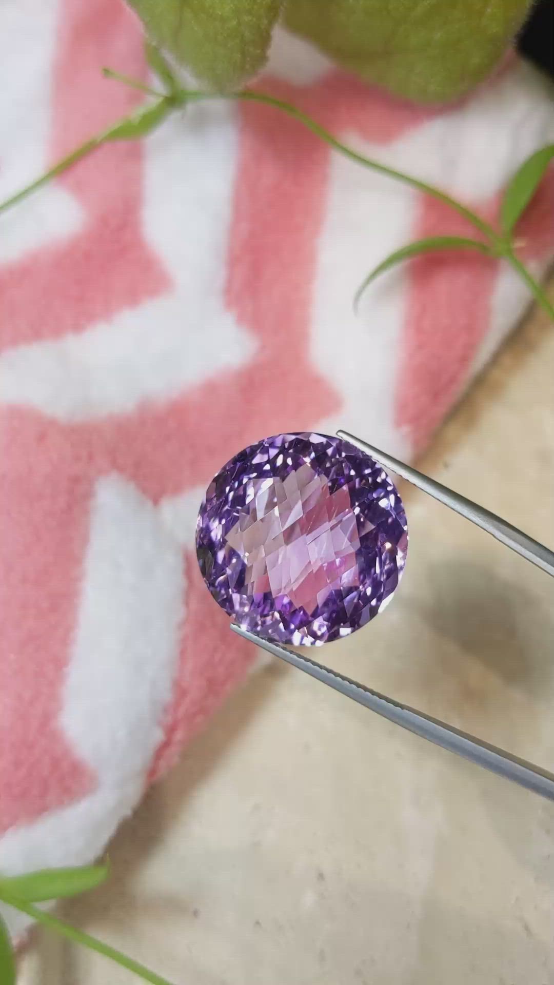 38.40 Ct. Amethyst from Brazil Size Video