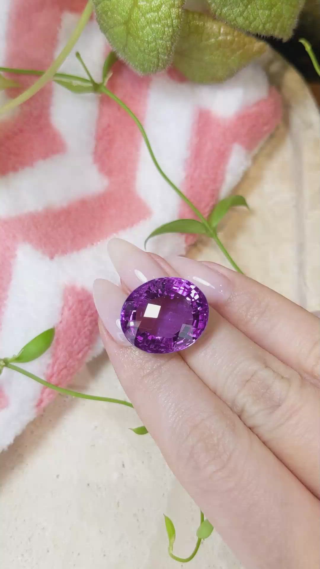 27.92 Ct. Amethyst from Brazil Size Video