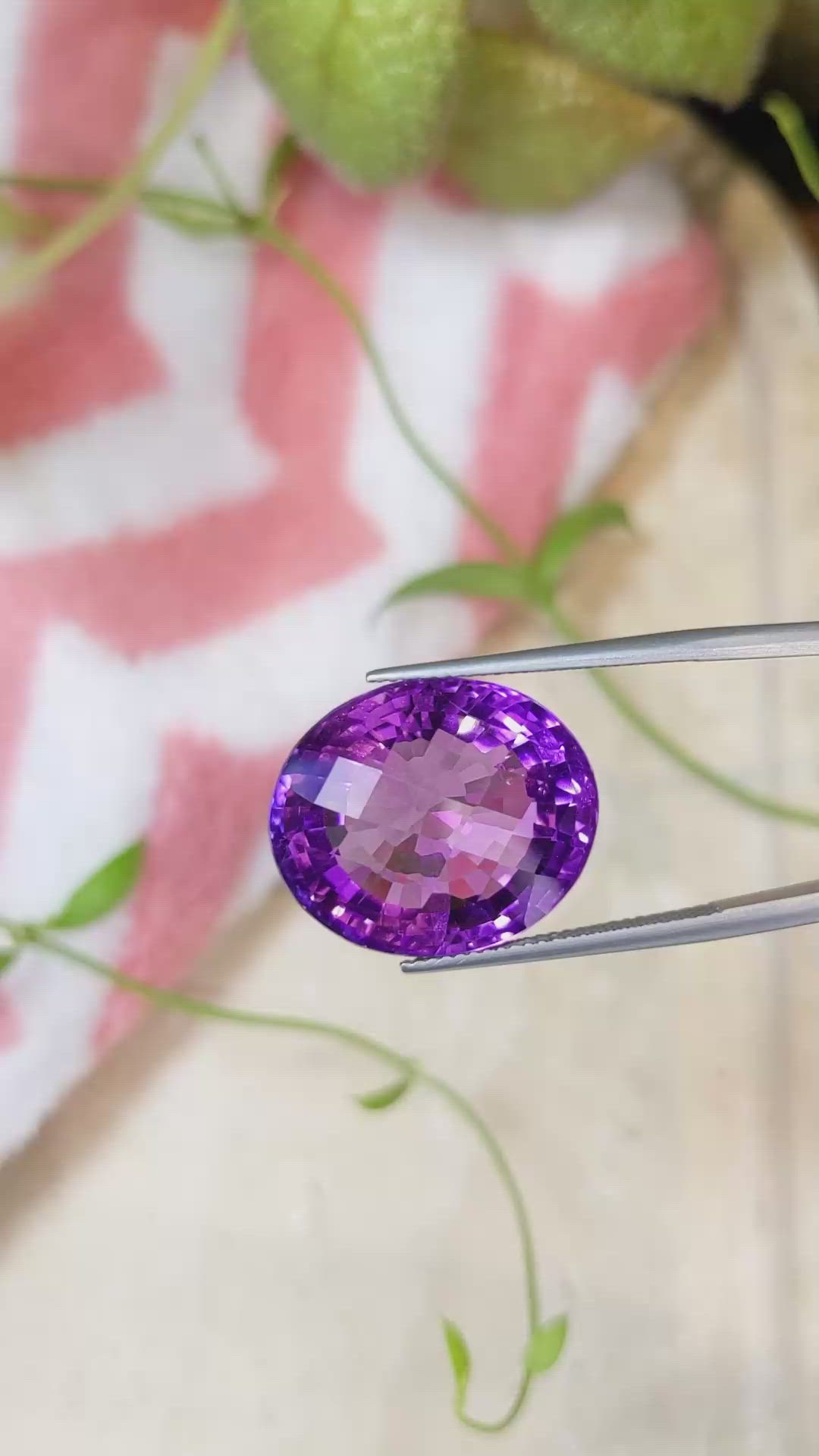 27.92 Ct. Amethyst from Brazil Size Video