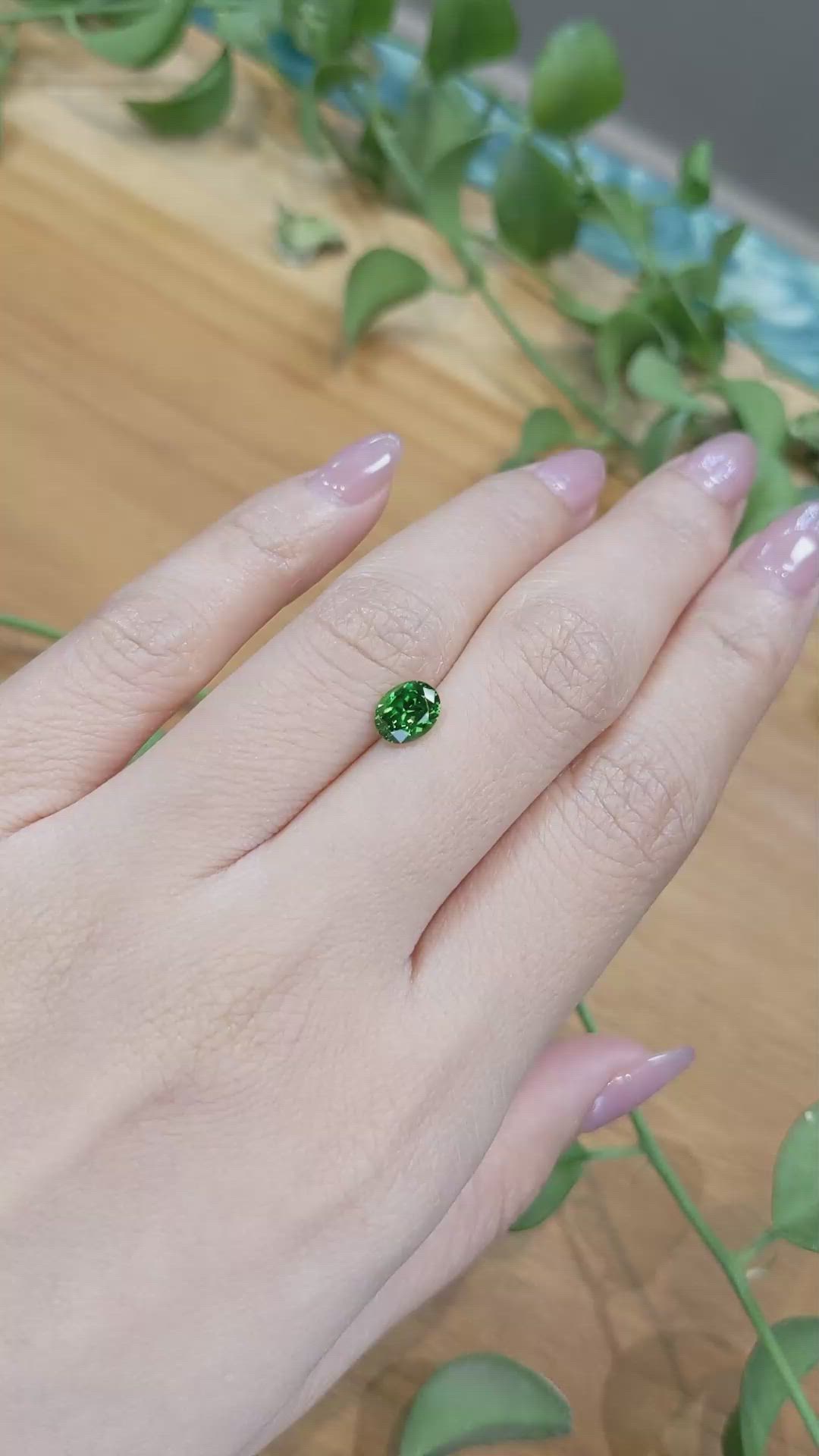 1.11 Ct. Tsavorite Garnet from Tanzania Size Video