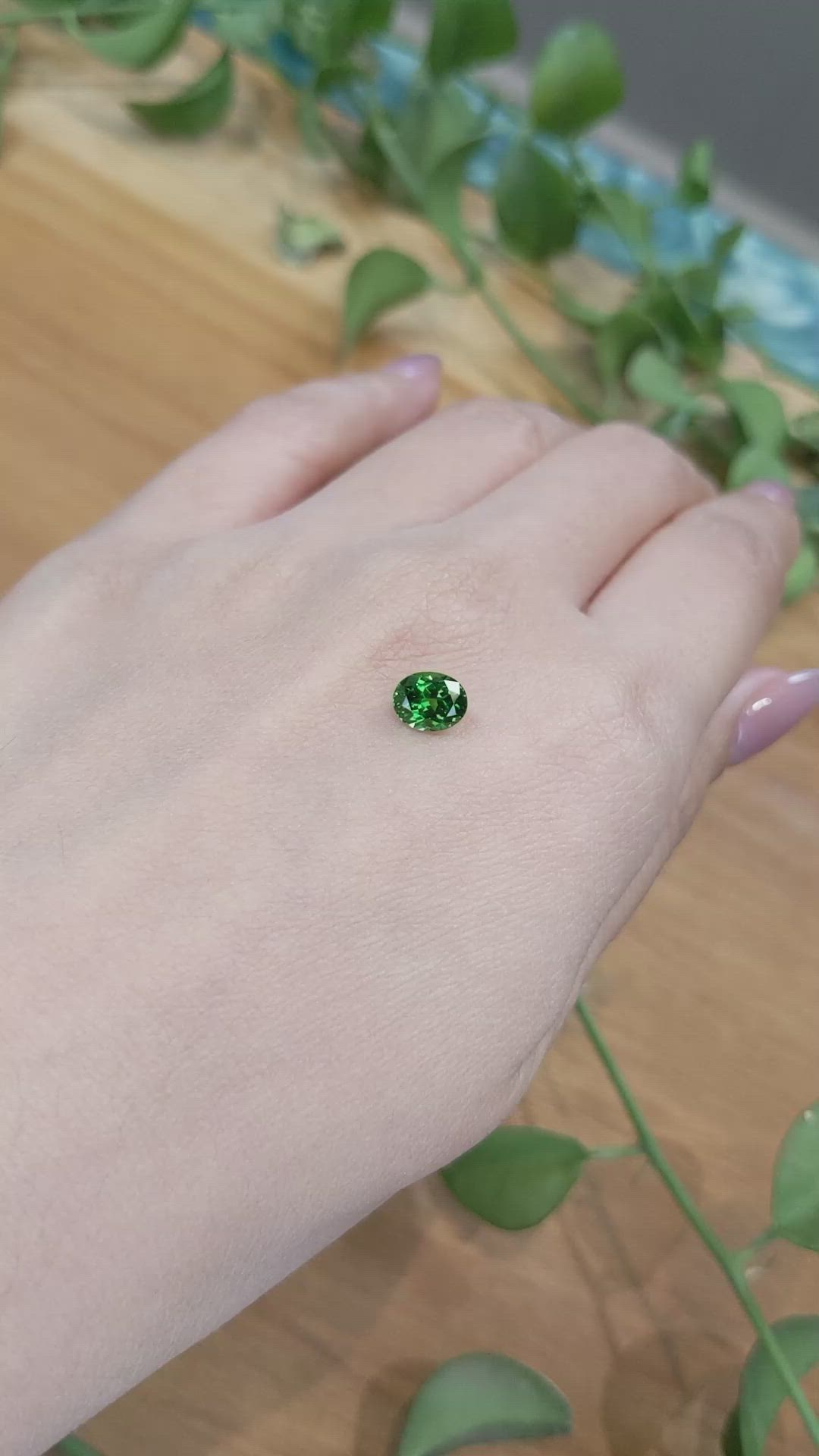 1.11 Ct. Tsavorite Garnet from Tanzania Size Video