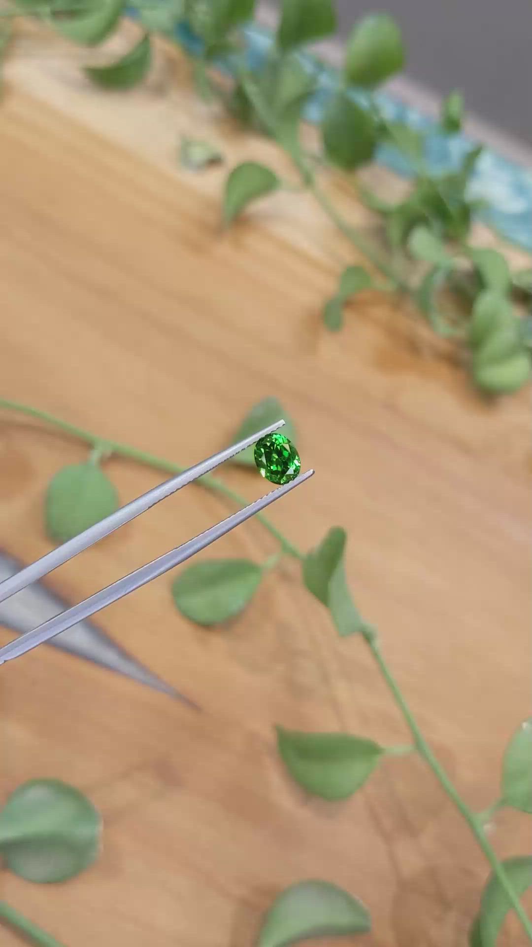 1.11 Ct. Tsavorite Garnet from Tanzania Size Video