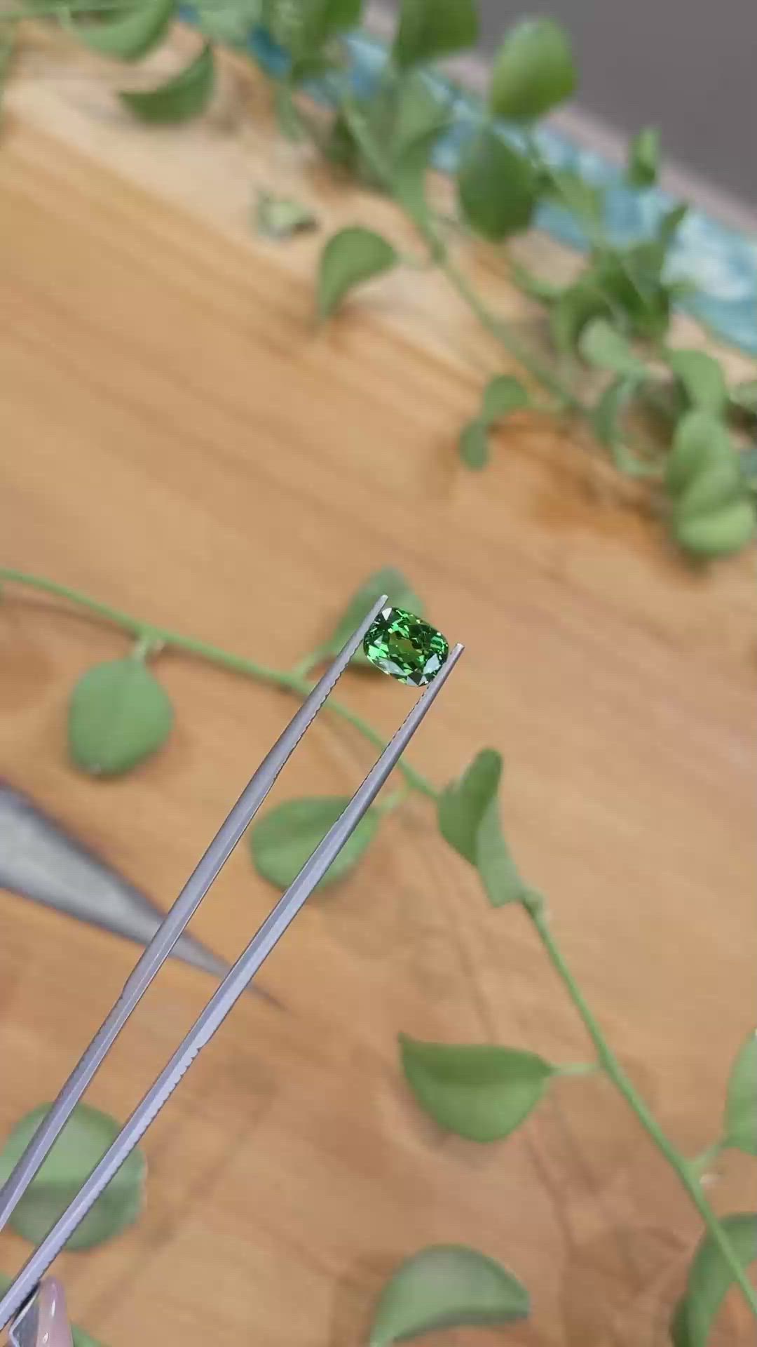 1.67 Ct. Tsavorite Garnet from Tanzania Size Video